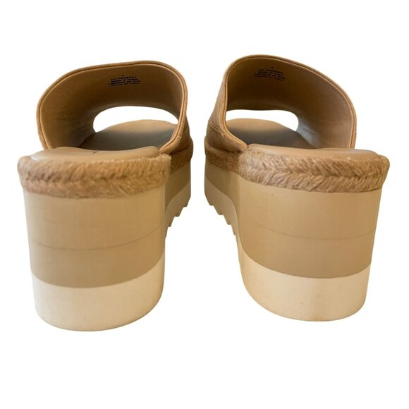 Free People Santorini Sand Tan Suede Slip On Platform Mule Shoes Sz 7.5 NEW - Picture 5 of 8